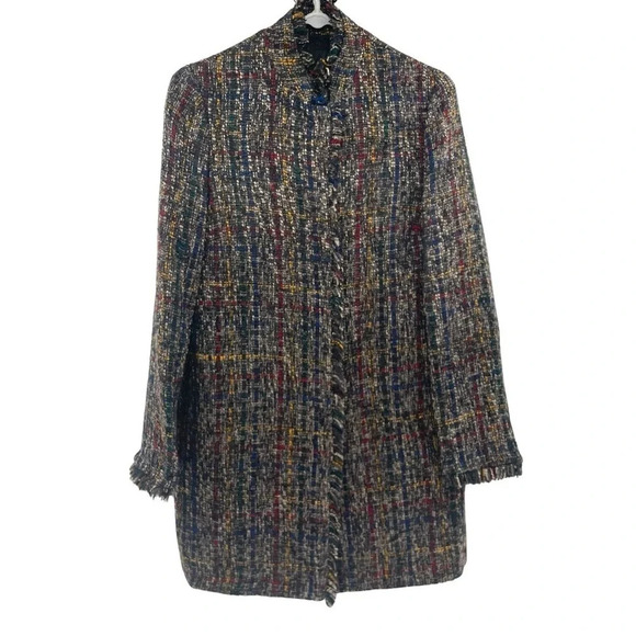 J. McLaughlin Walden Tweed Long Coat Blazer Size XS - Picture 3 of 11